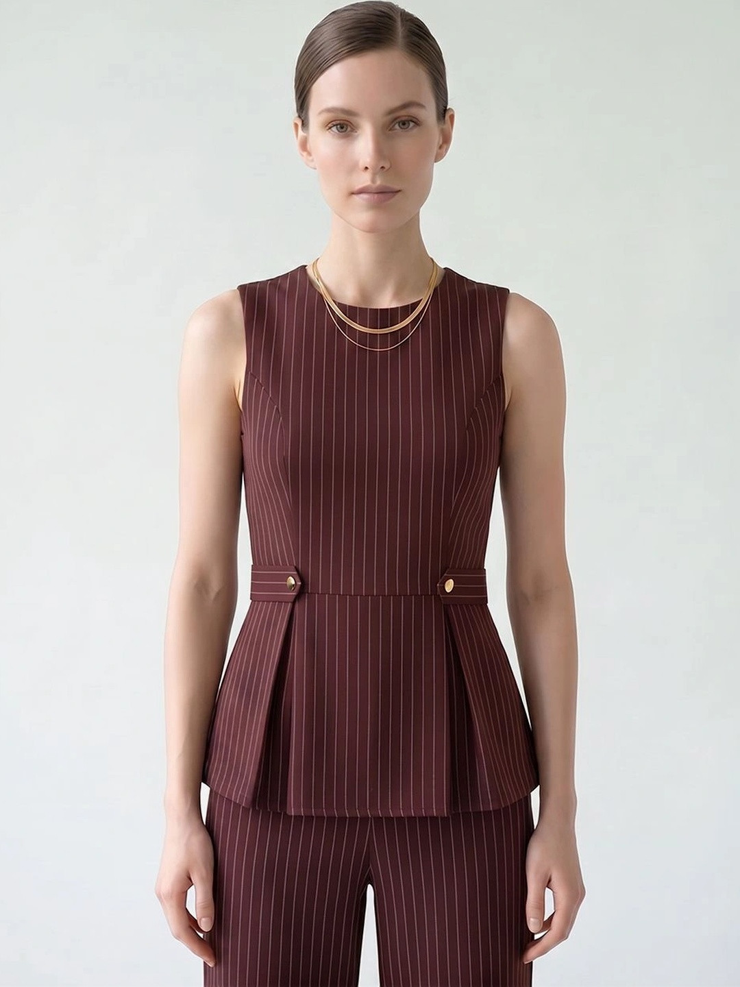 Vero Moda Striped Peplum Top