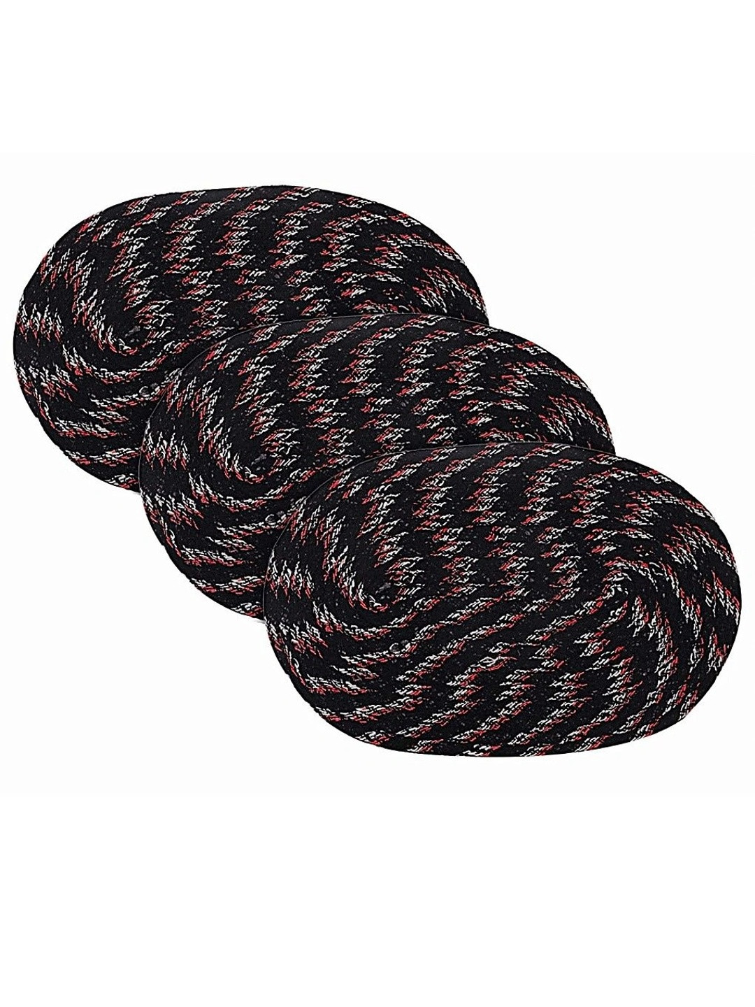 vstucart Black 3-Pieces Cotton Anti-Skid Doormats