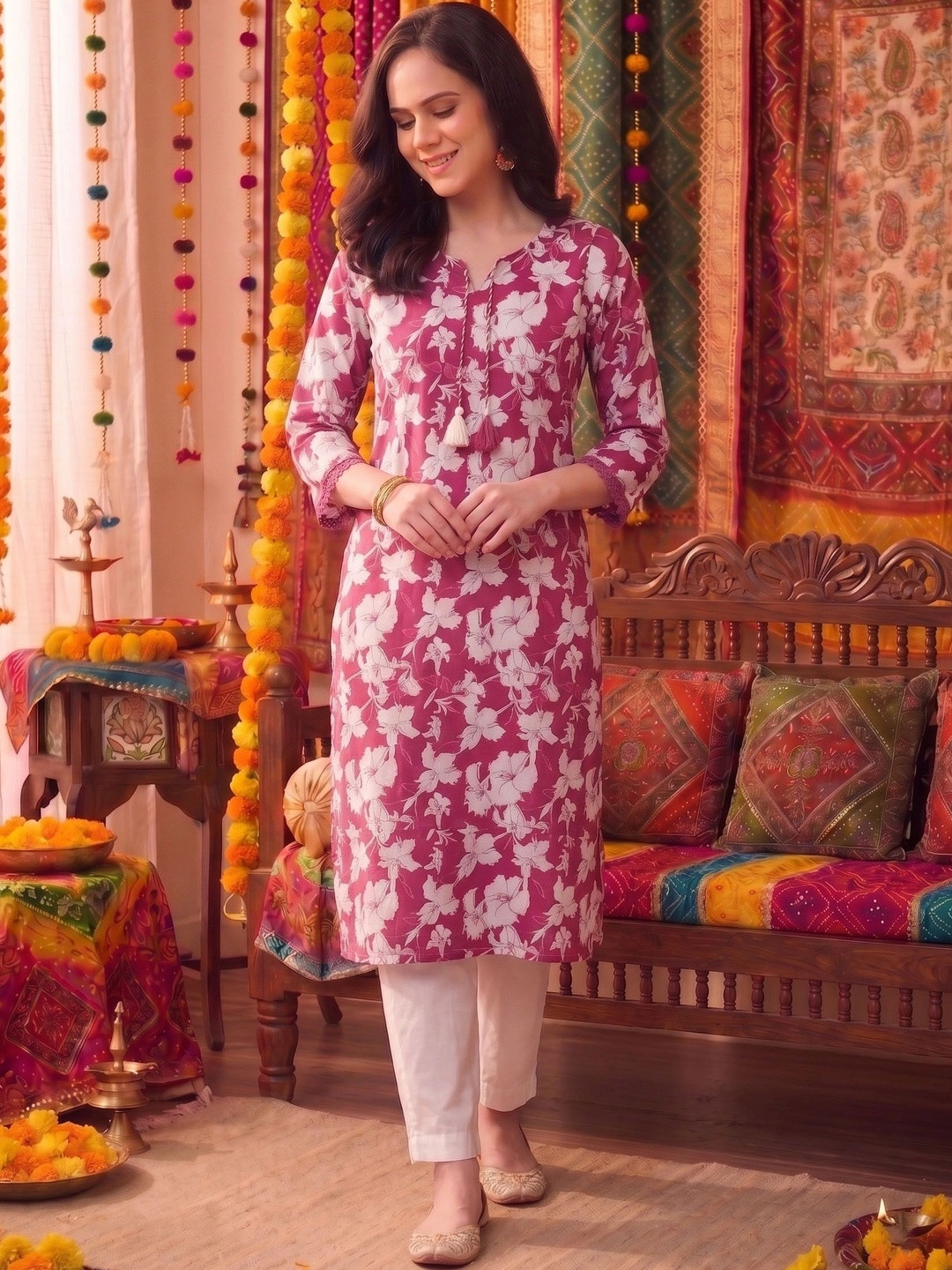 Sa Rasa Women Floral Printed Floral Kurta