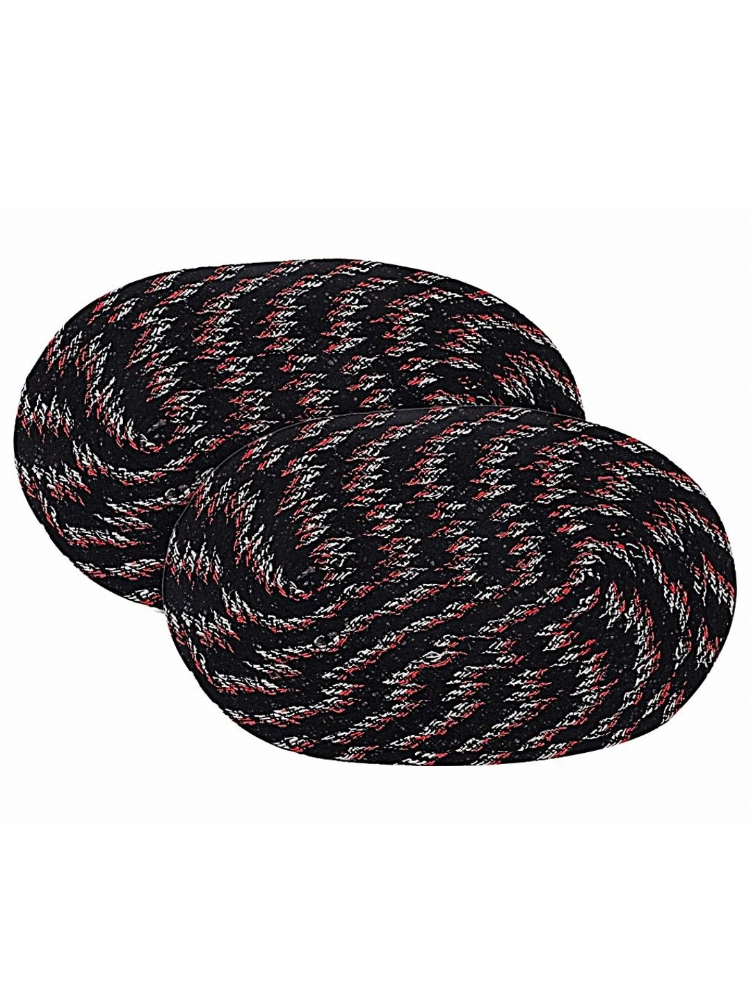 vstucart Black 2-Pieces Cotton Anti-Skid Doormats