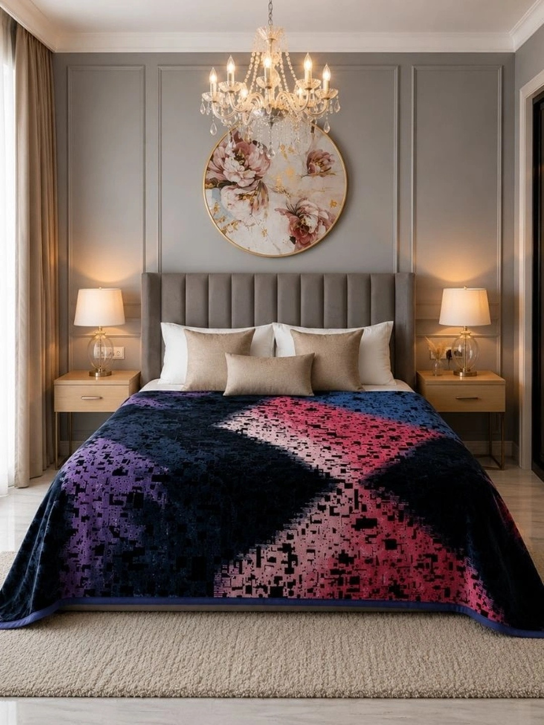 Signature Navy Blue Mild Winter 600 GSM Blanket