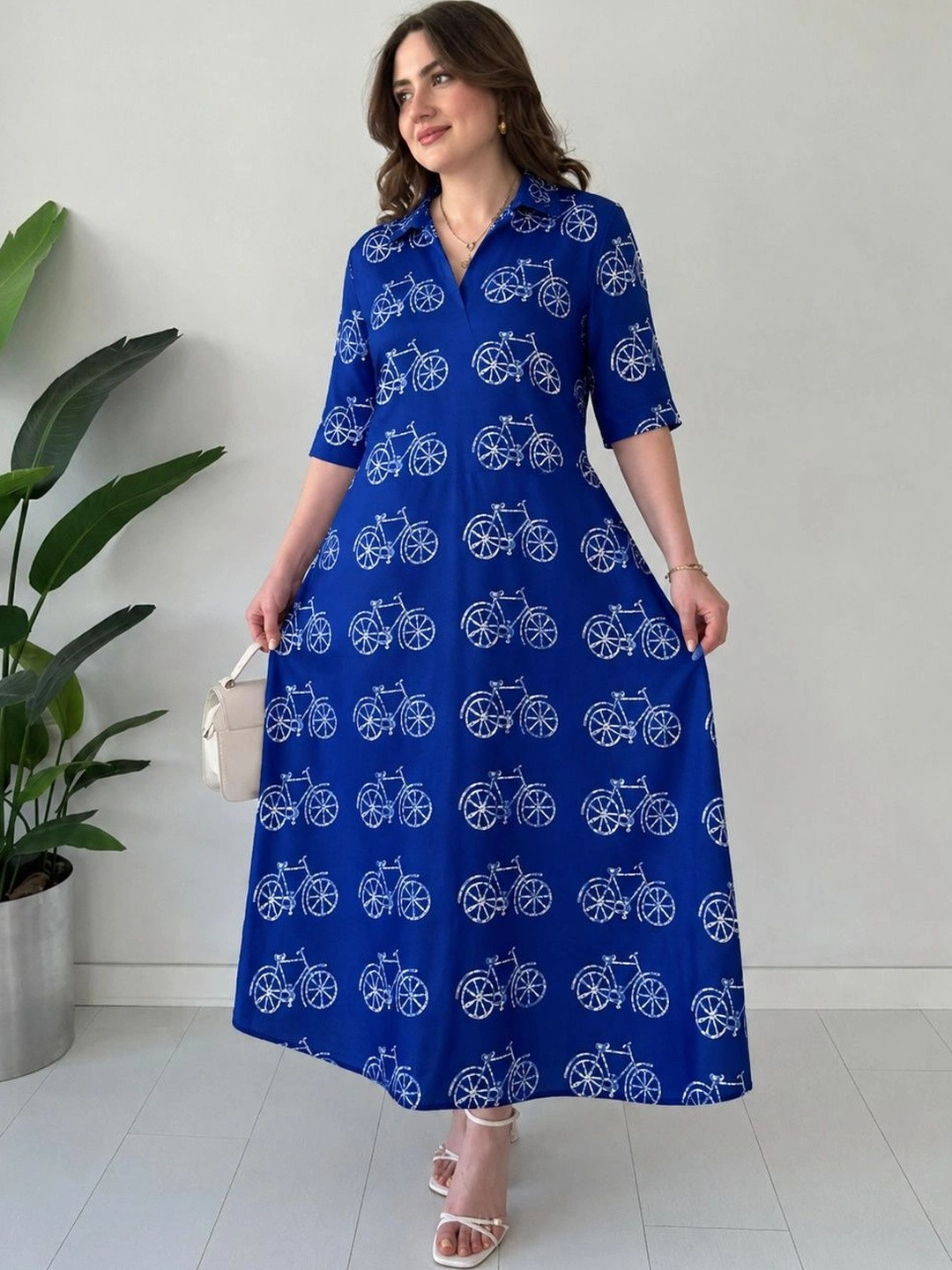 FABFINDS Women Print A-Line Maxi Dress