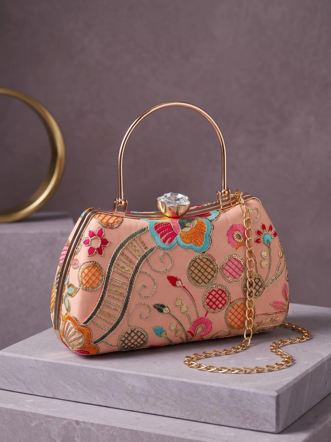Anouk Embroidered Box Clutch
