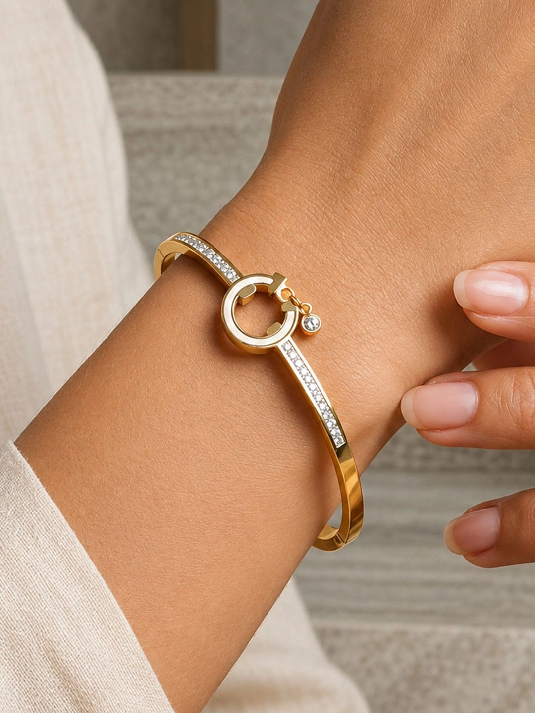 ARTKLIM Women Gold-Plated Bangle-Style Bracelet