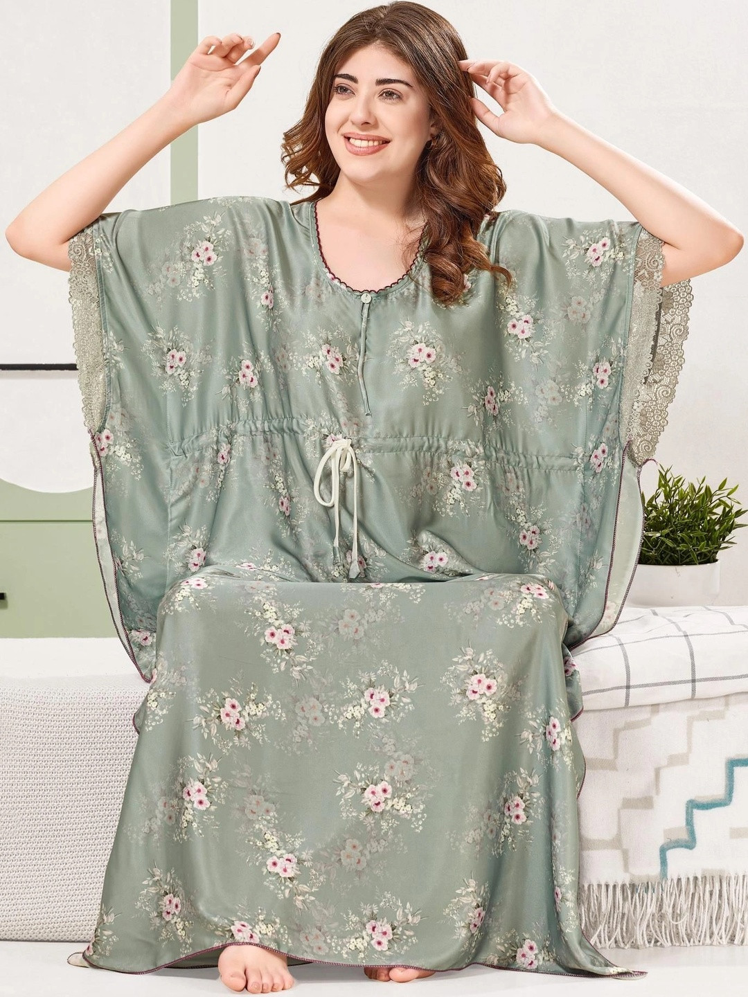 PRINCESS NIGHTWEAR Printed Maxi Nightdress
