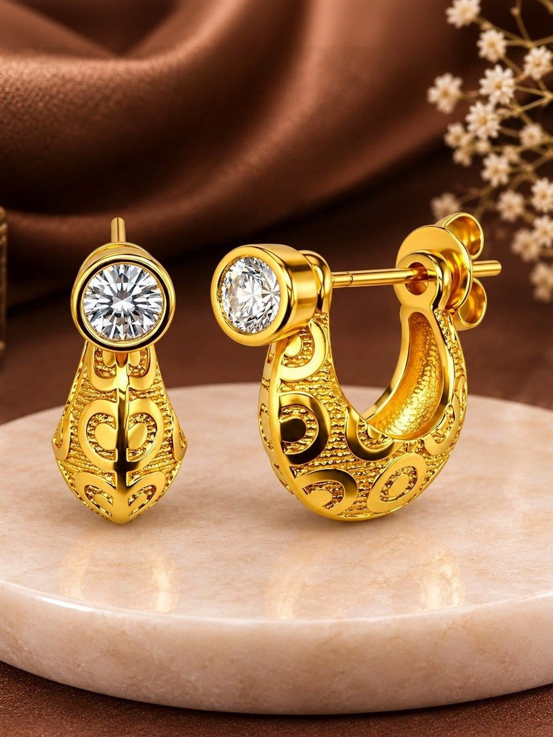 Mahi Geometric Half Hoop Earrings