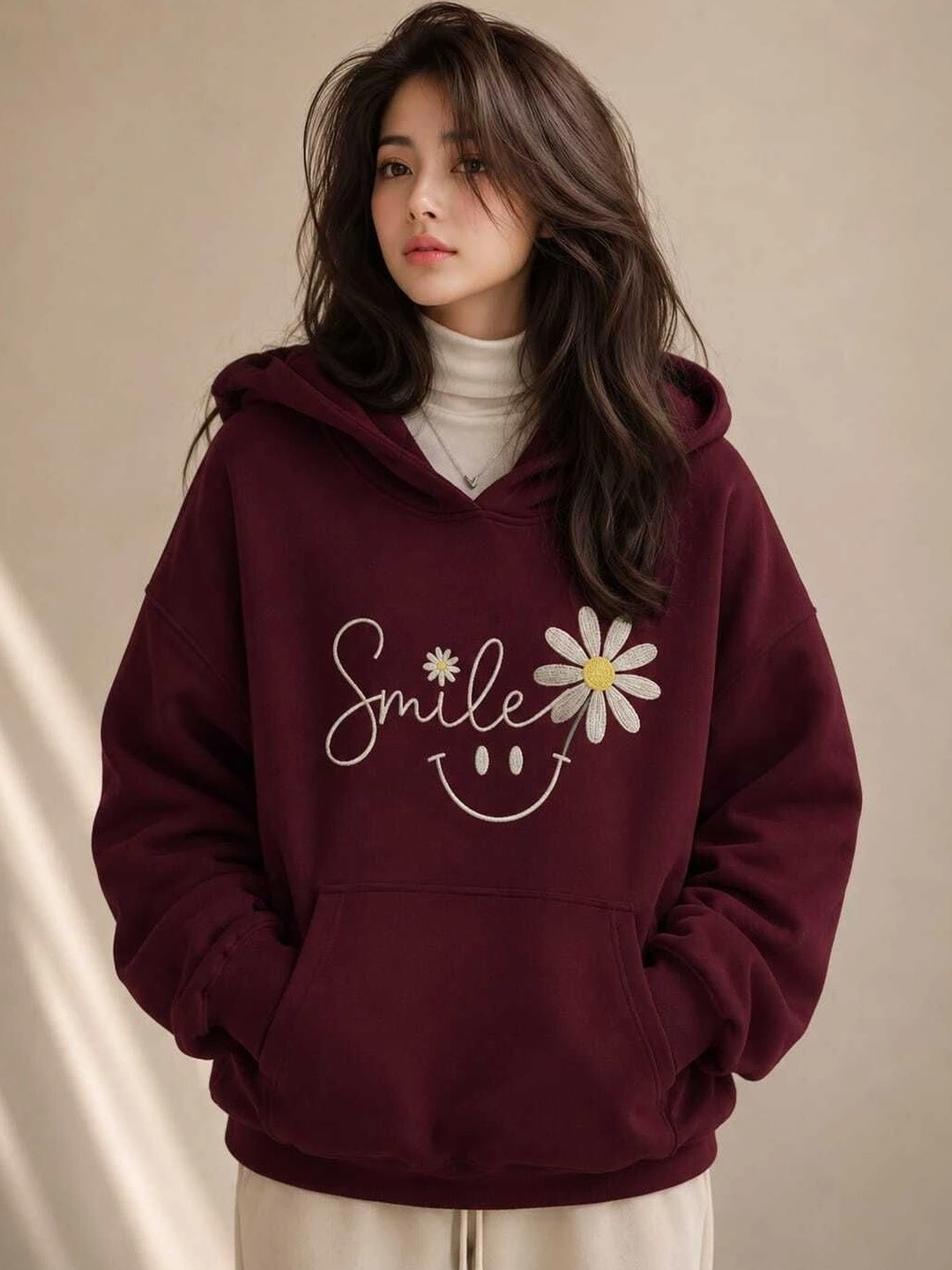 JIVAS Women Printed Hooded Sweatshirt