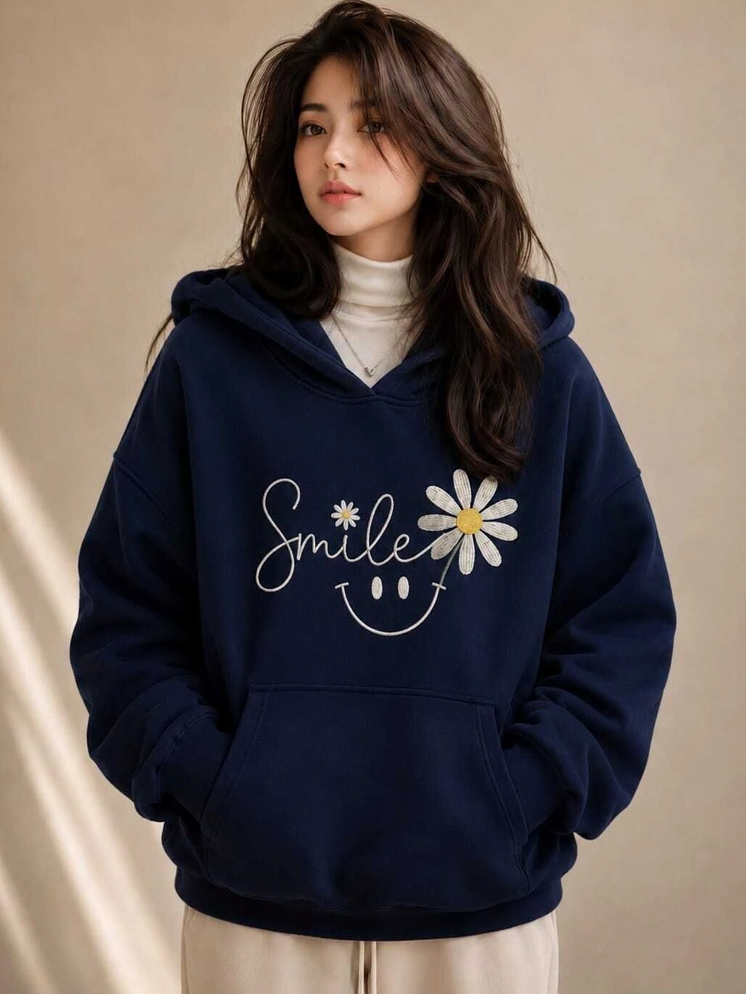 JIVAS Women Printed Hooded Sweatshirt