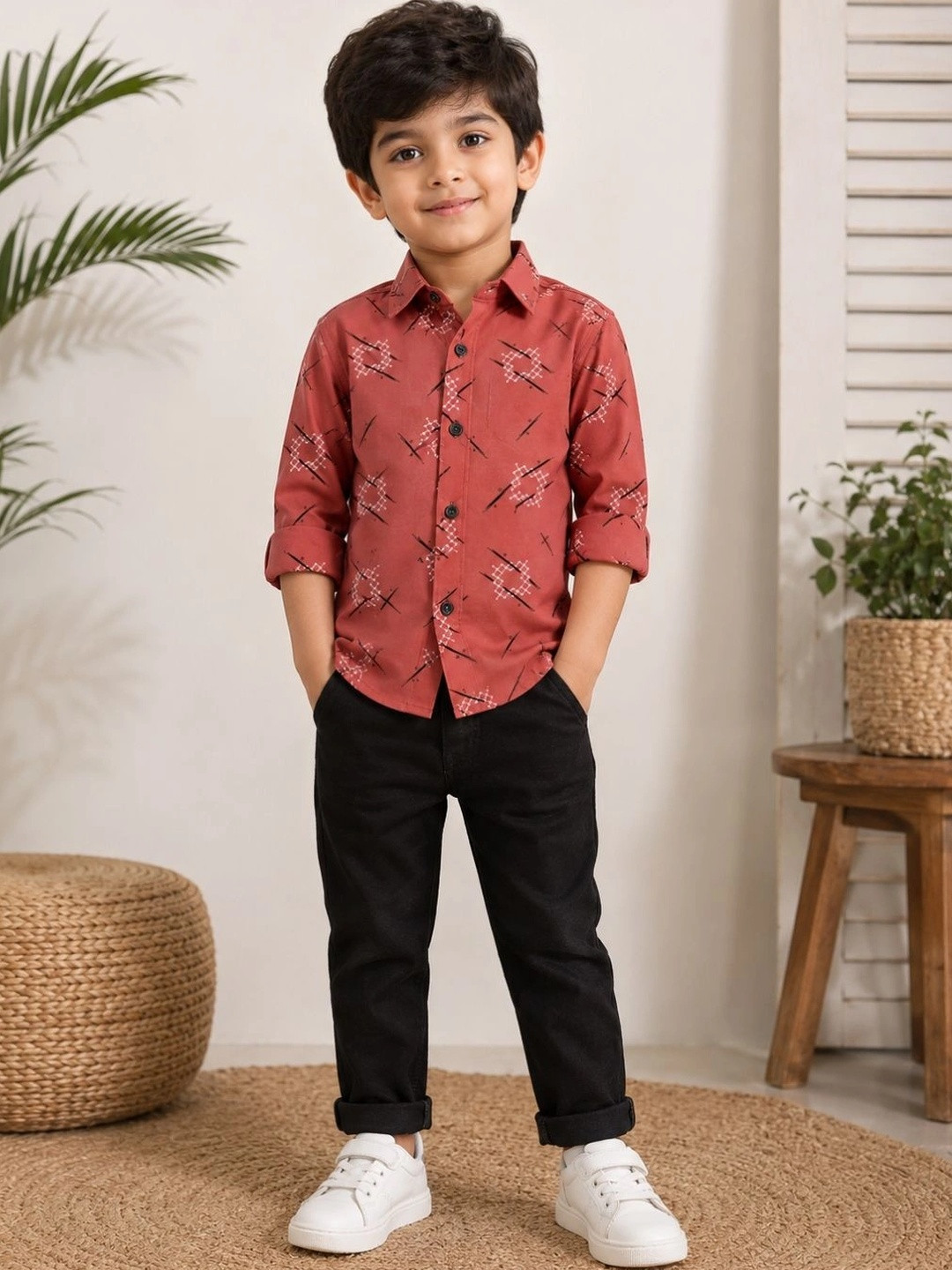 JEE-9 Boys Comfort Printed Casual Shirt