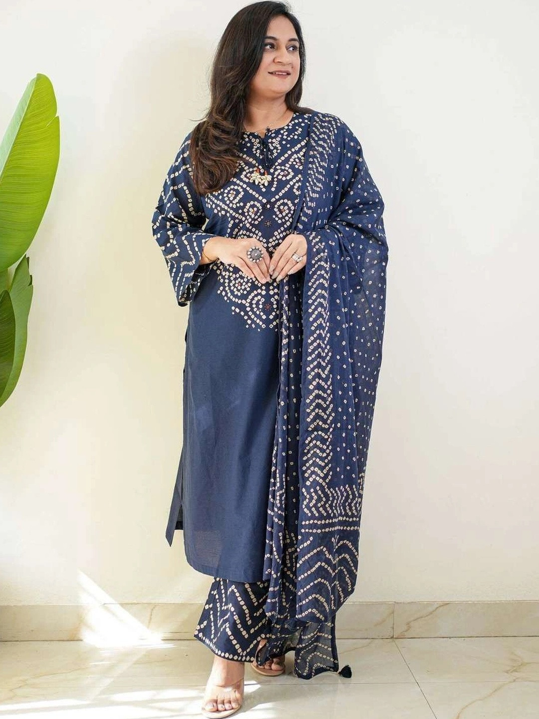 shreeram Women Ethnic Motifs Printed Regular Pure Cotton Kurta with Palazzos & With Dupatta