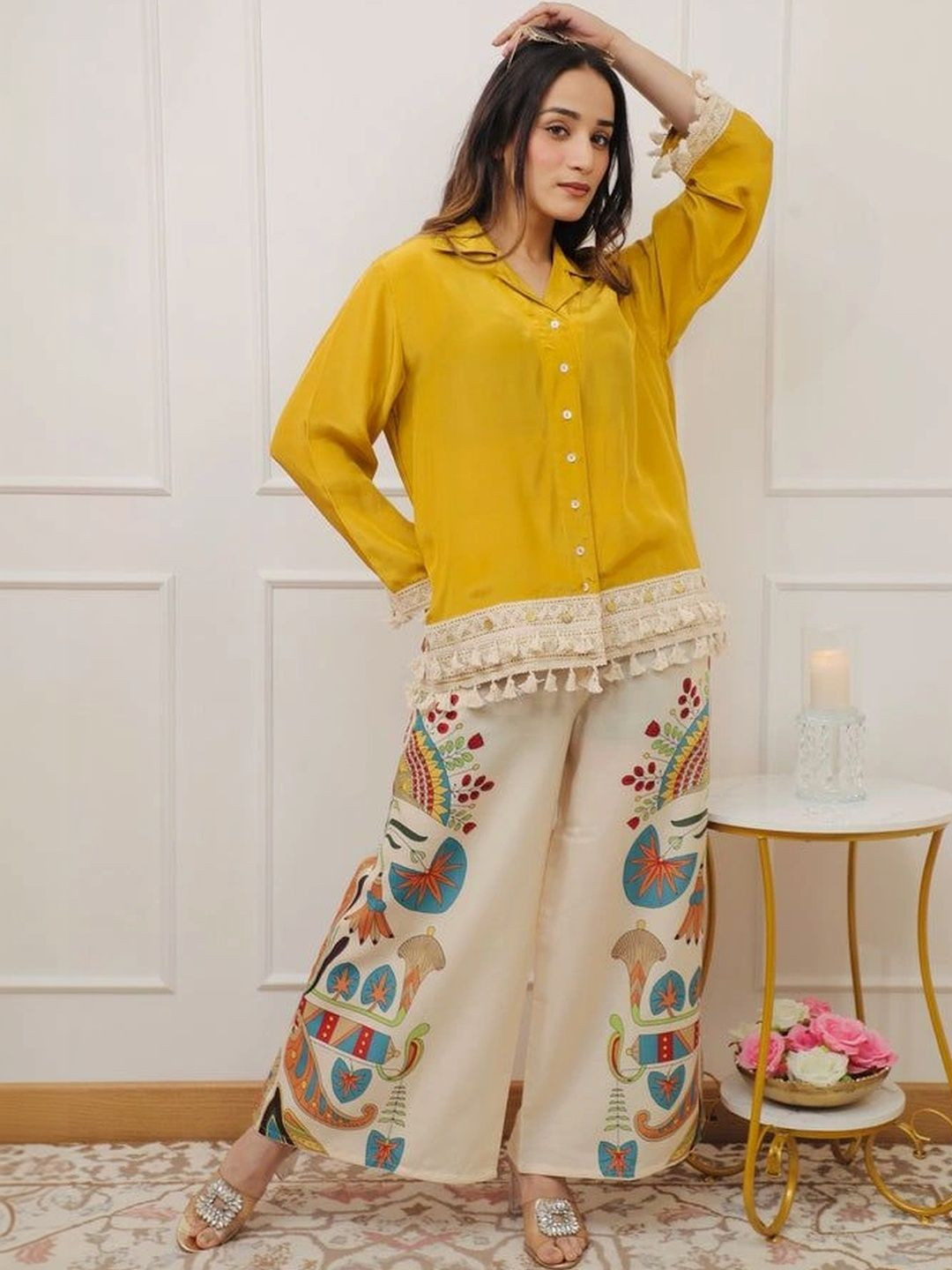 KROLIANT Printed Shirt With Palazzo Co-Ords
