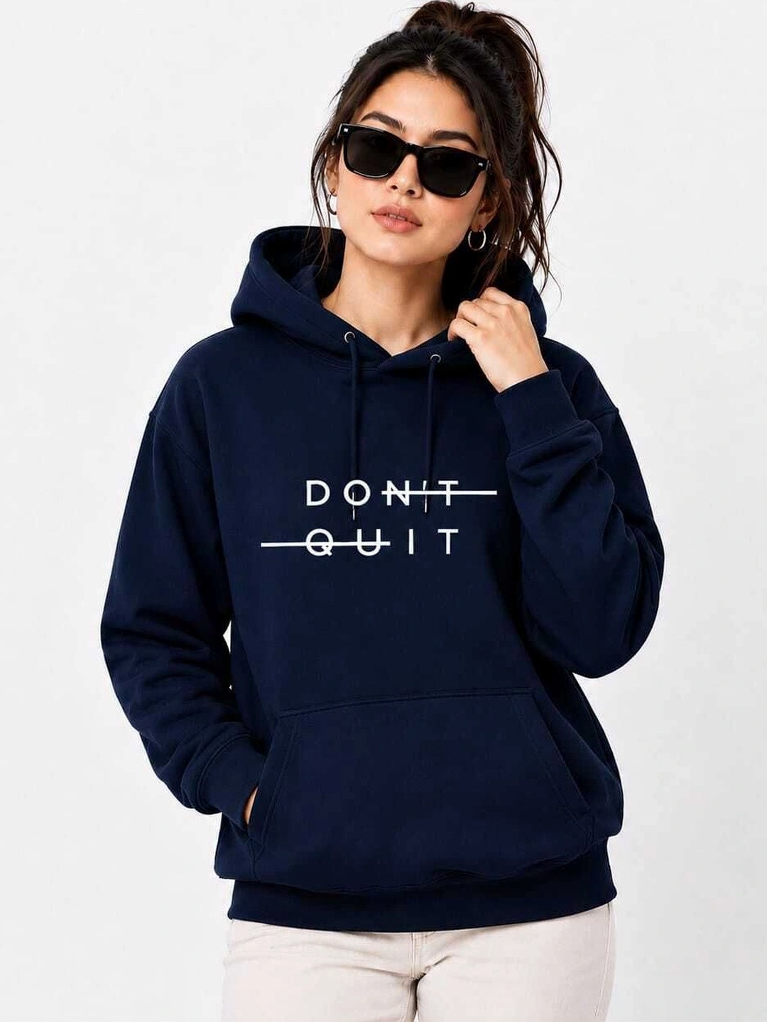 JIVAS Women Printed Hooded Sweatshirt