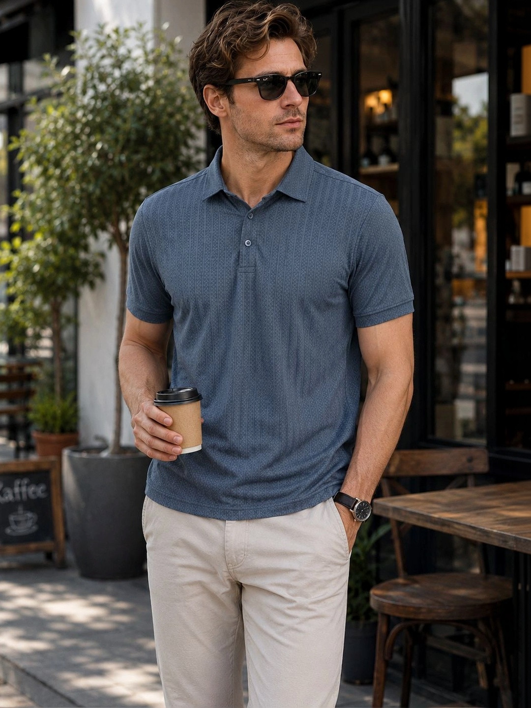 GRACIT Men Polo Collar T-shirt