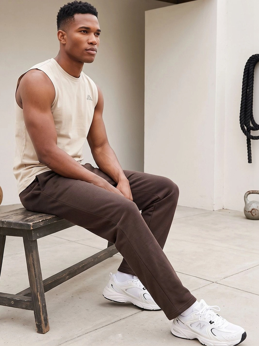 Kappa Men Regular Fit Brand Logo Training Track Pants