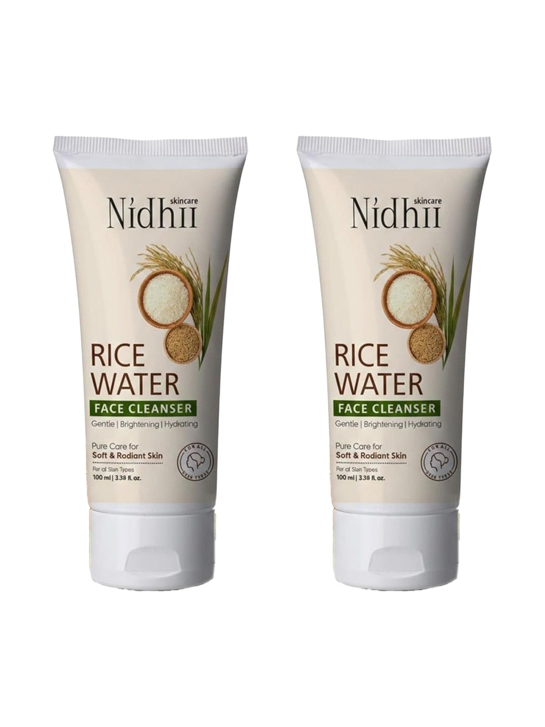 Nidhii Skincare Set Of 2 Rice Water Face Wash - 100 ml Each