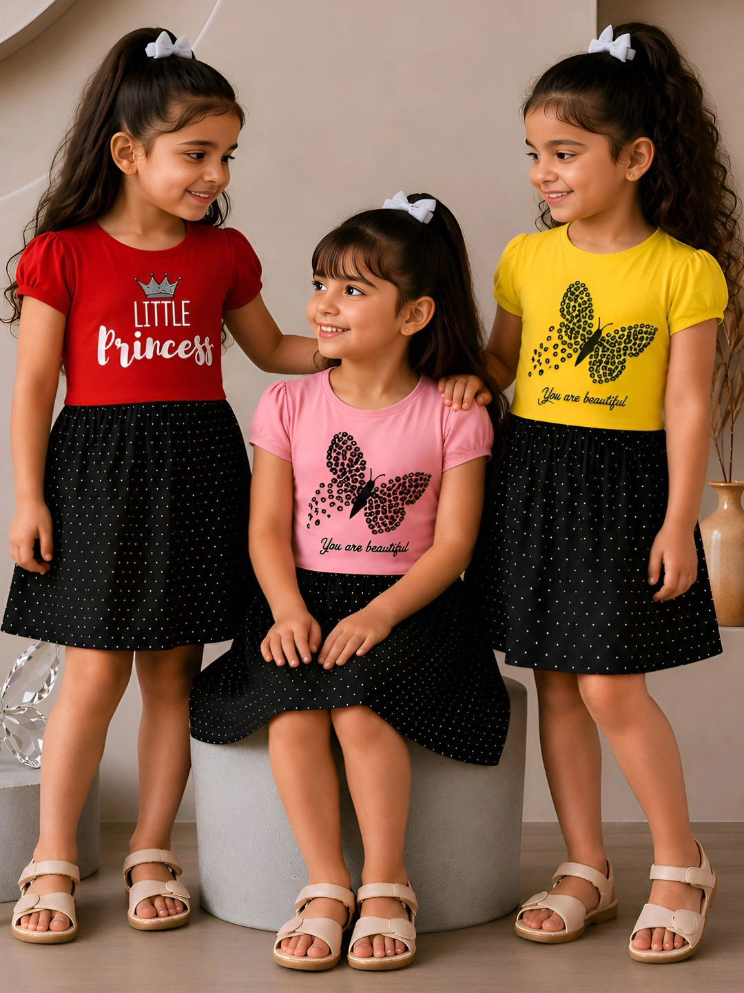 CUTE N TIGHT Polka Dot Print Fit & Flare Dress