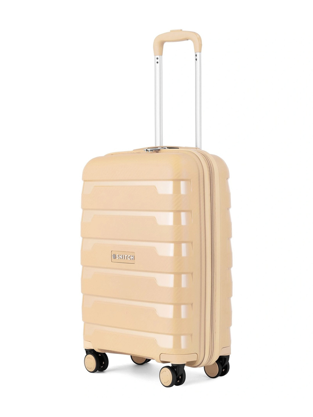 Snitch Layer Textured Hard Sided Cabin Trolley Suitcase - 48 L