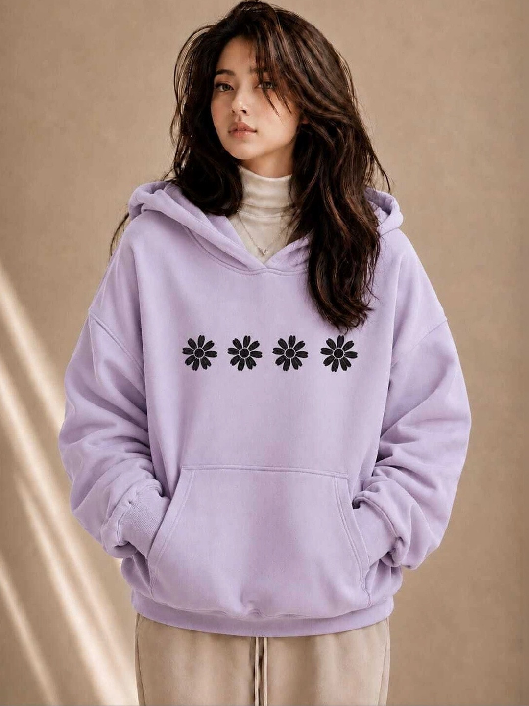 JIVAS Women Printed Hooded Sweatshirt