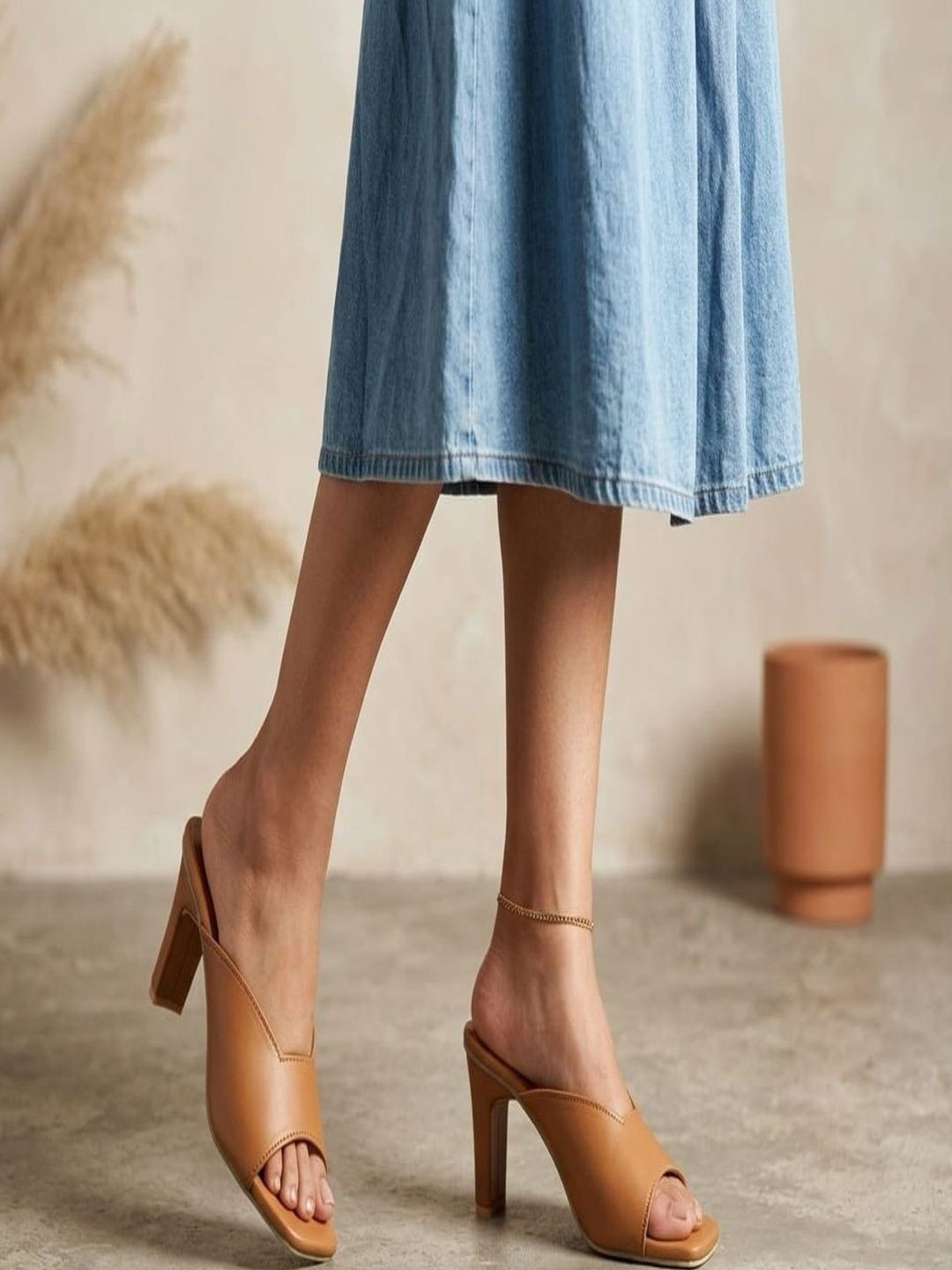 SHUNYA FOOTWEAR Women Peep-Toe Block Heels