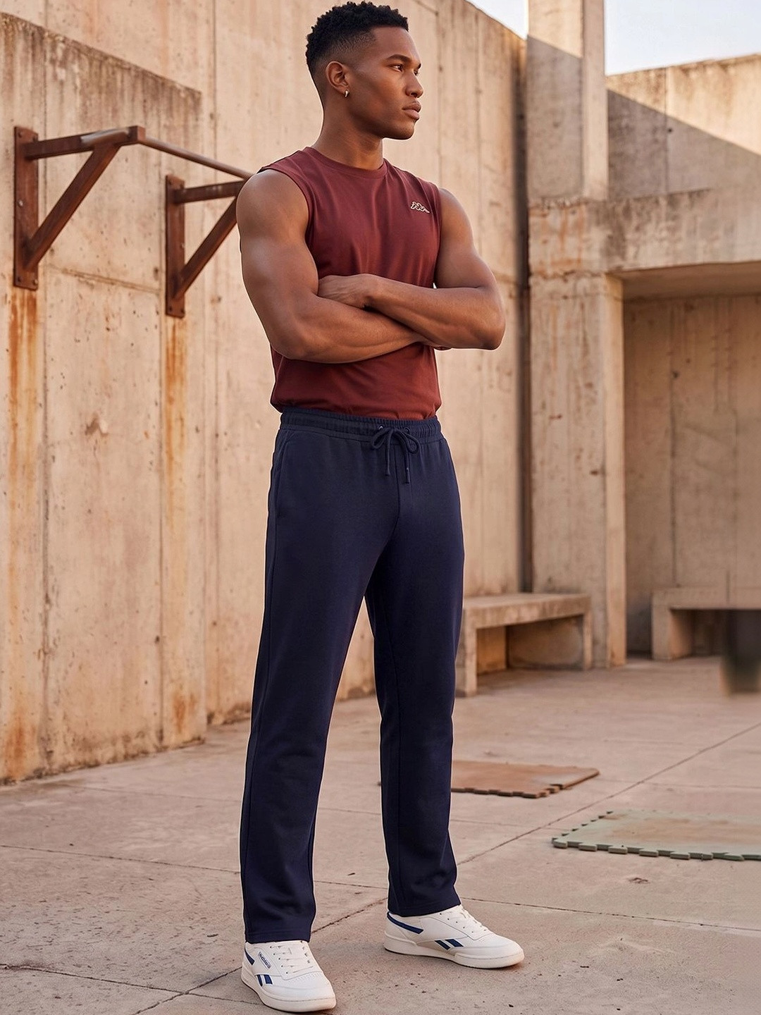 Kappa Men Regular Fit Brand Logo Training Track Pants