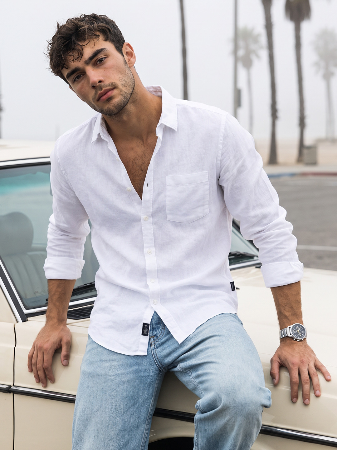 The Roadster Life Co. Cotton Linen Casual Shirt