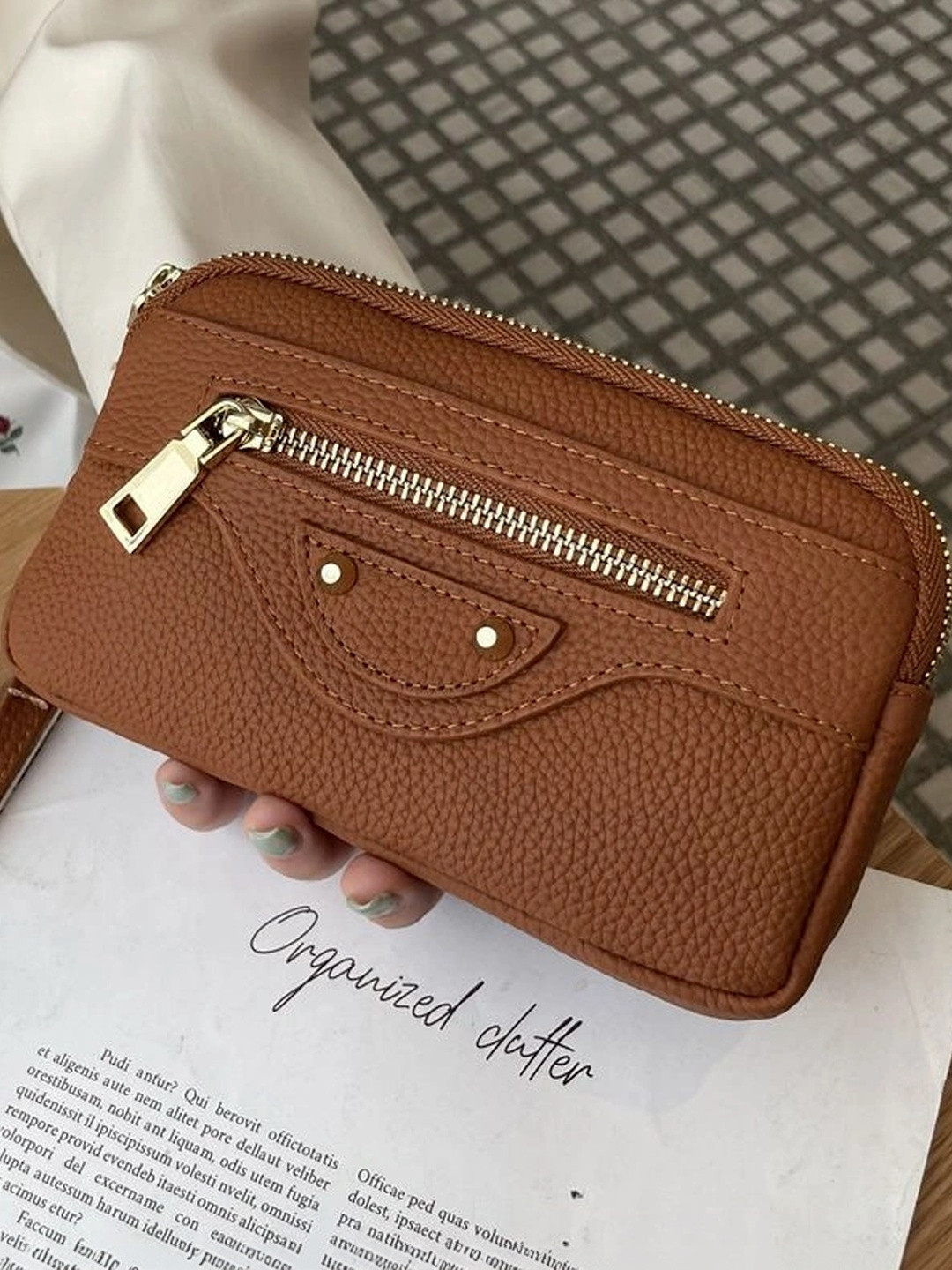 VALERIE Women Textured PU Zip Around Wallet
