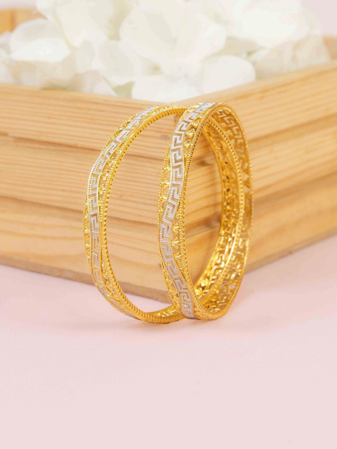 Zeraki Jewels Set of 2 Gold-Plated Bangles