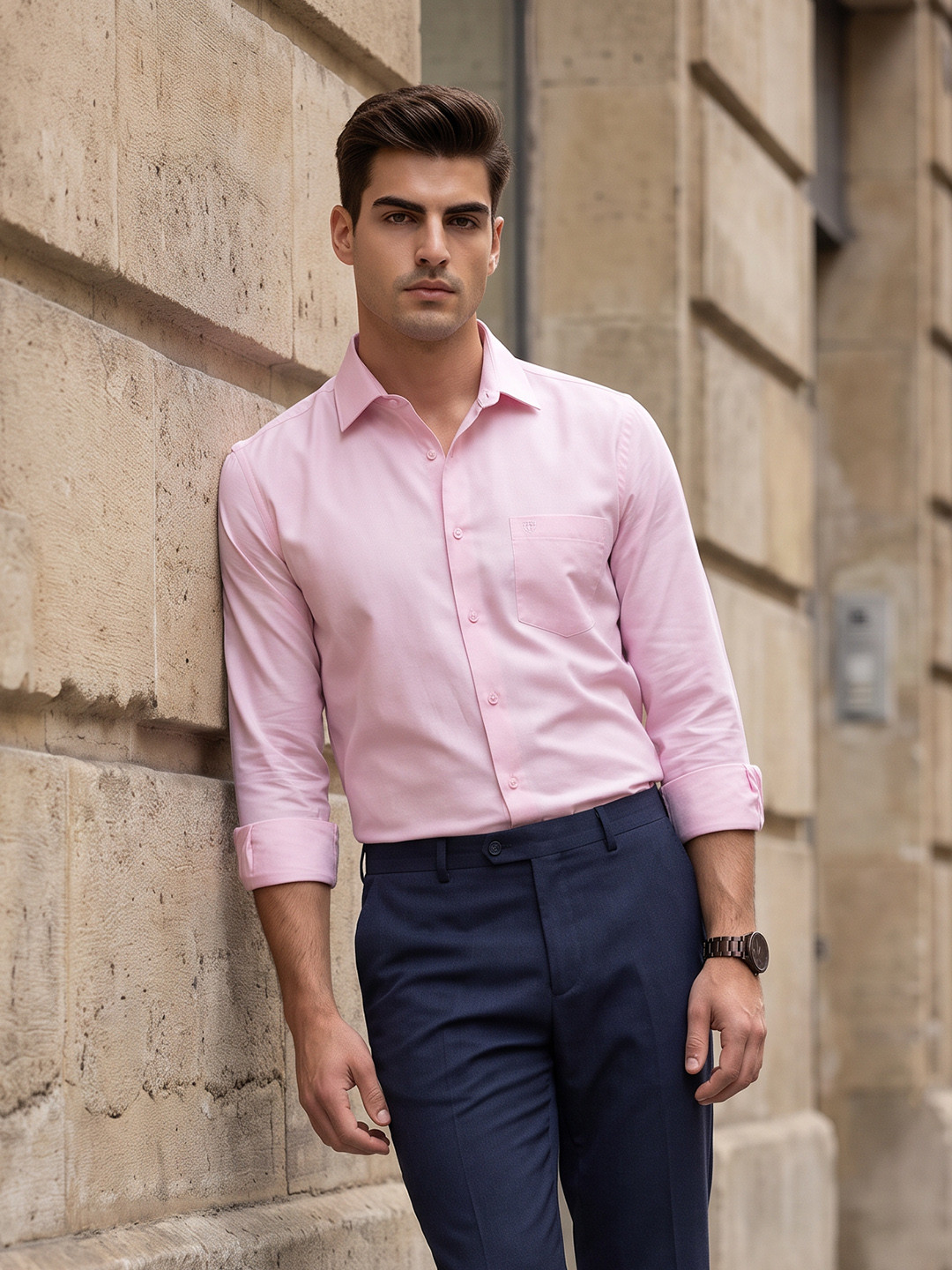 INVICTUS Urban Slim Spread Collar Formal Shirt