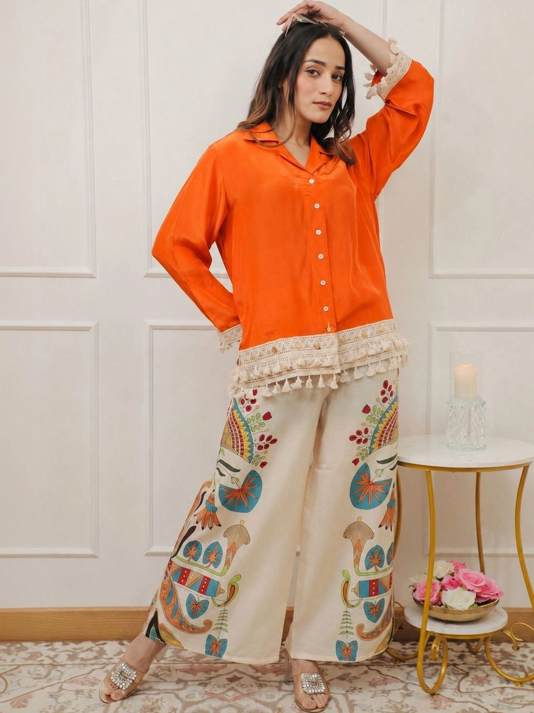 KROLIANT Printed Shirt With Palazzo Co-Ords