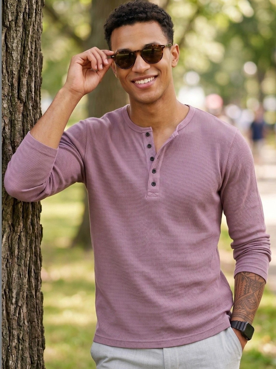 Starvy Men Henley Neck T-shirt