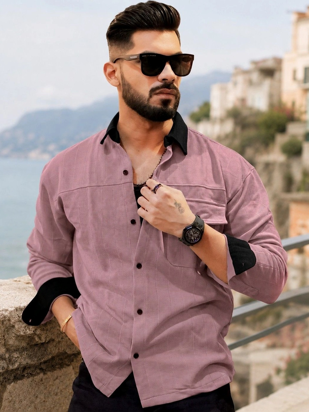 Maniac Men Comfort Pinstripes Casual Shirt