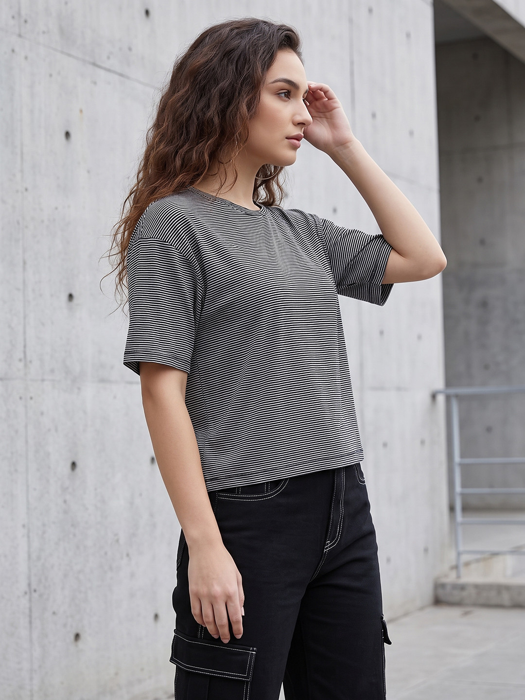 Kook N Keech Oversized Striped Pure Cotton T-Shirt