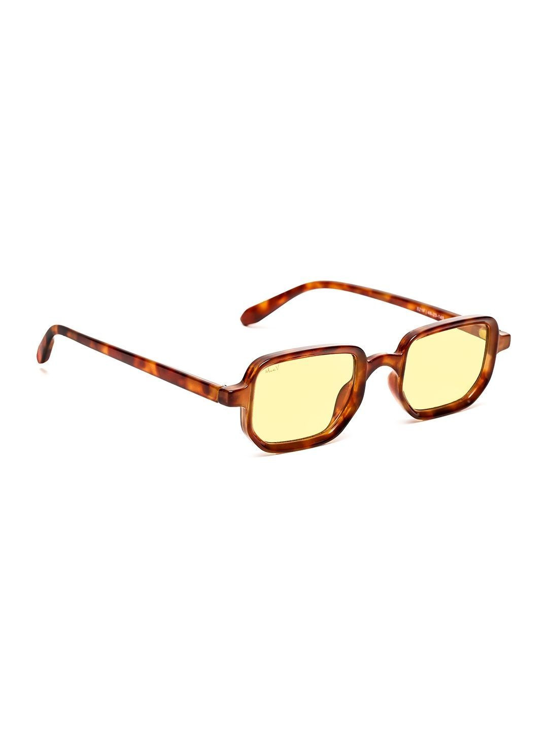 MacV Unisex Yellow Lens & Yellow Rectangle Sunglasses with