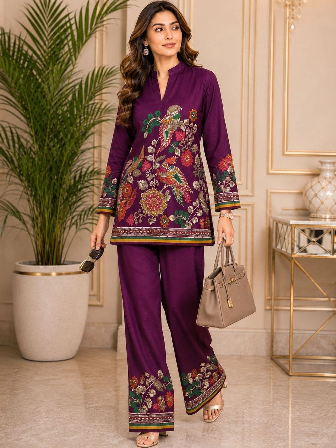 Manqsh by Claura Bohemian Printed Tunic with Palazzos