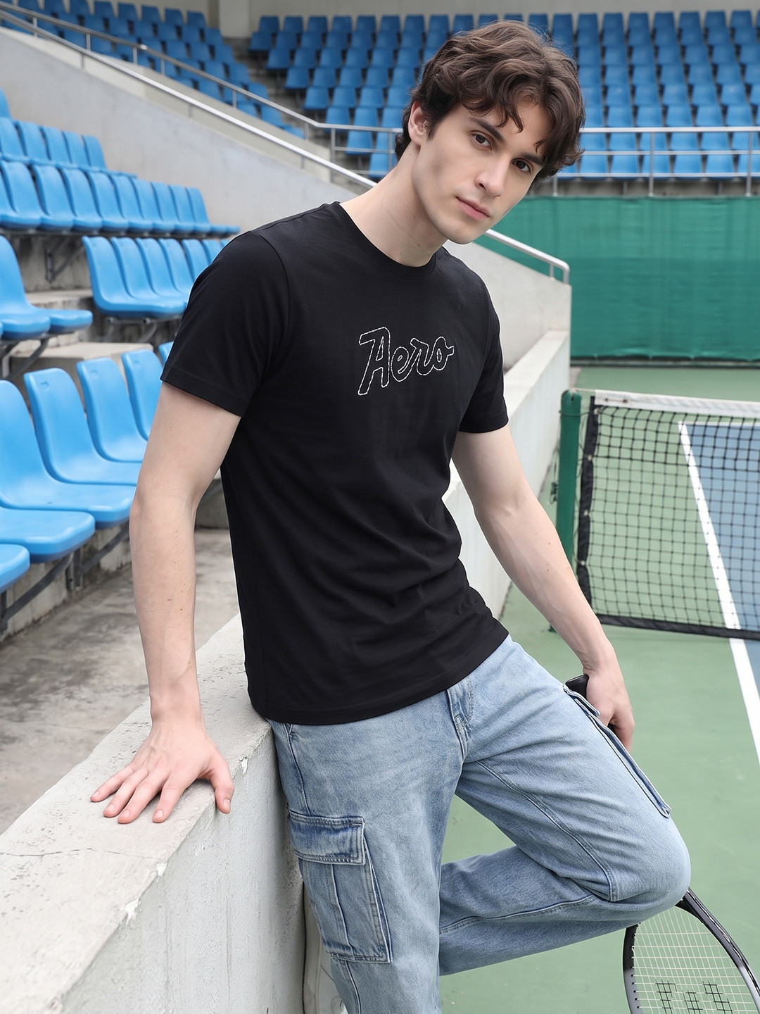 Aeropostale Brand Logo Embroidered Pure Cotton T-shirt