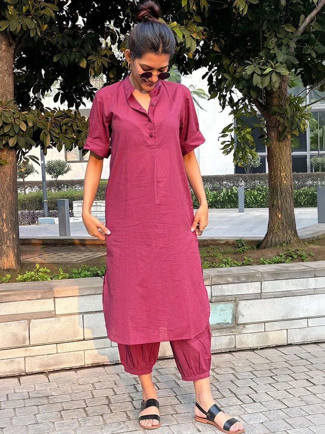Surma Burgundy Butter Toast Kurta Co-Ord Set