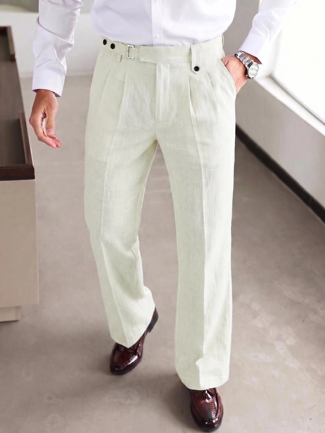 TAGDO FASHION Men Solid Regular Fit Smart Casual Trousers