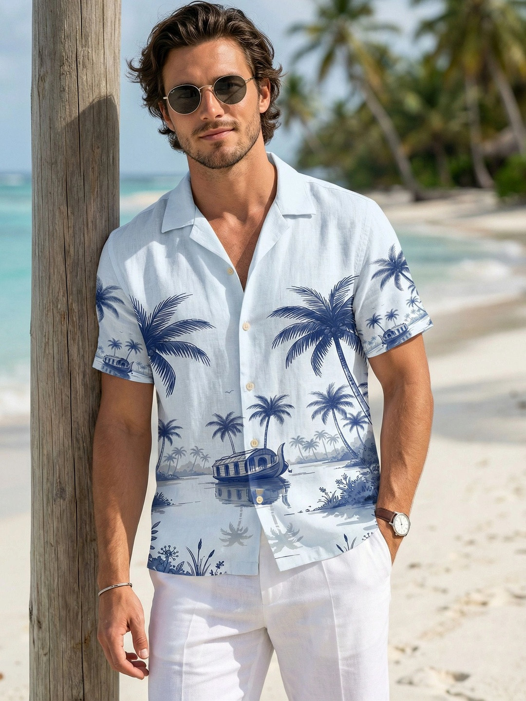 COCOCRANE Men Relaxed Printed Casual Shirt