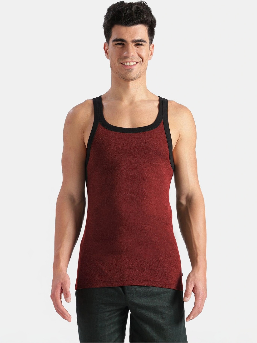 Jockey Super Combed Cotton Rib Square Neck Gym Vest - US27