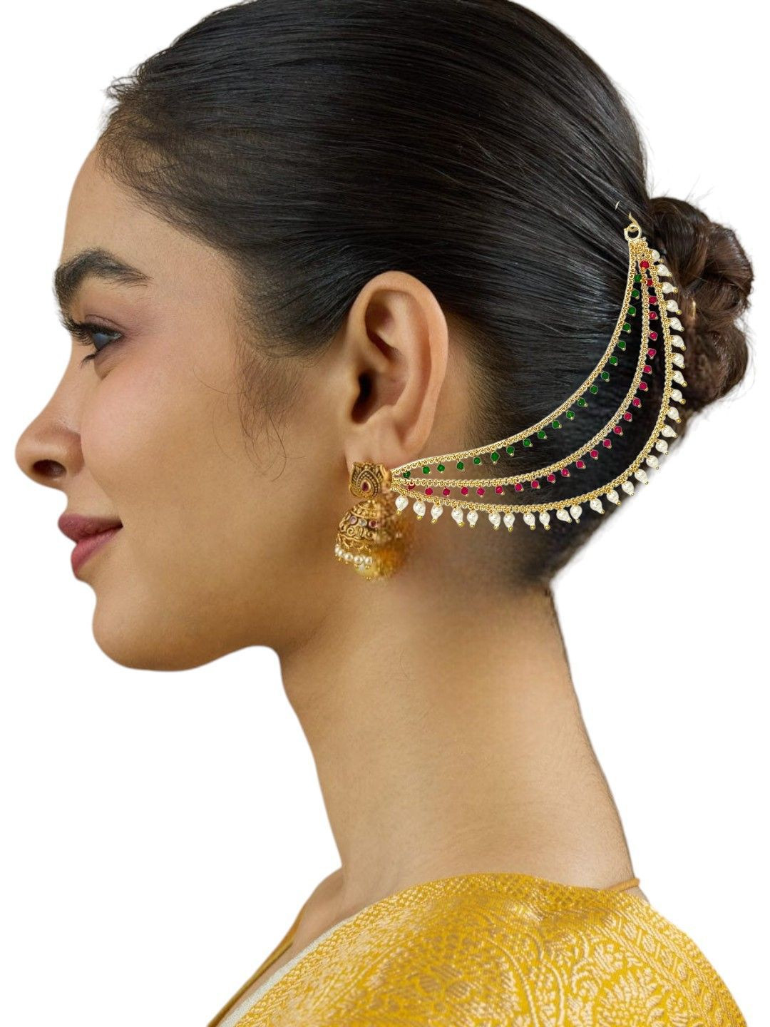 FEMMIBELLA Floral Ear Chain Earrings