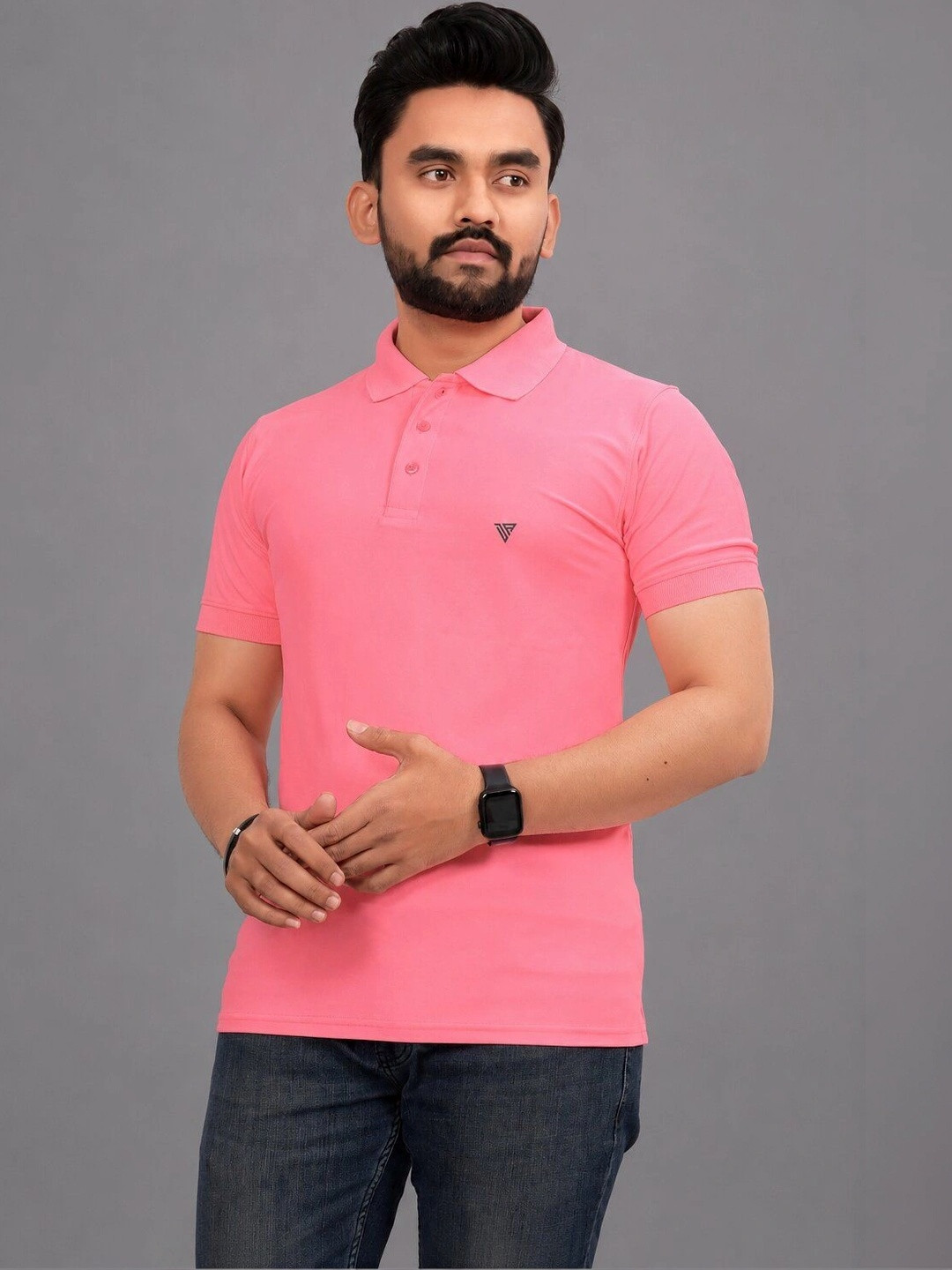 BAGHADBILLO Men Brand Logo Polo Collar T-shirt