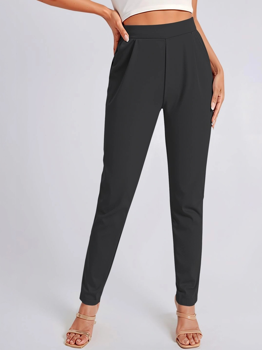 Dream Beauty Fashion Women Straight Fit High-Rise Trousers