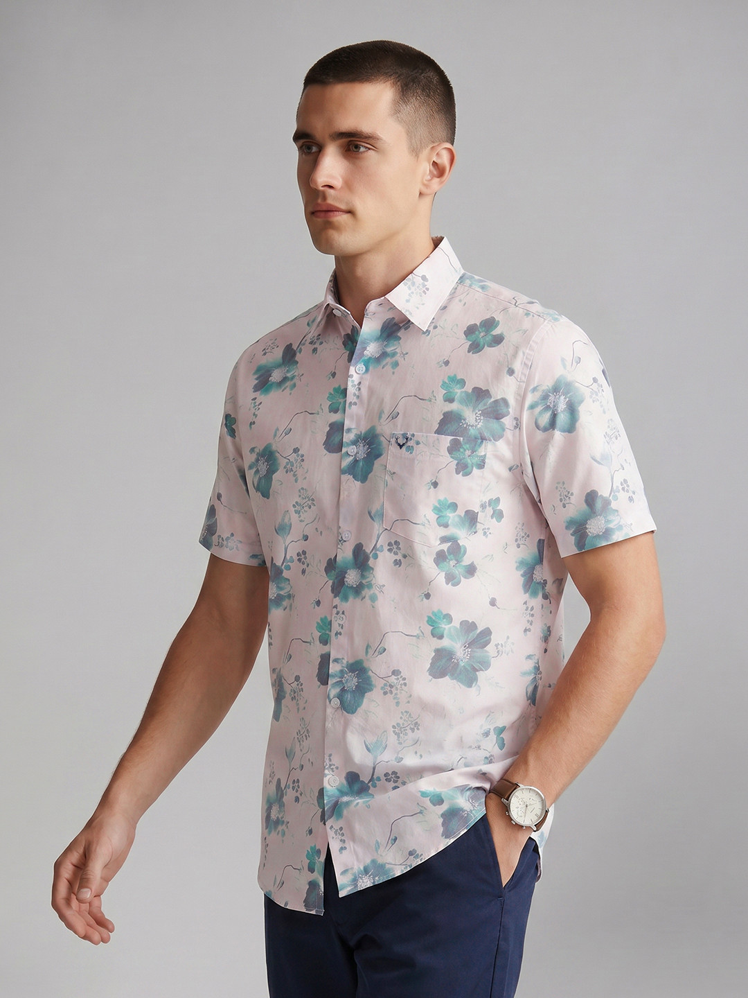 Allen Solly Sport Fit Floral Printed Pure Cotton Casual Shirt