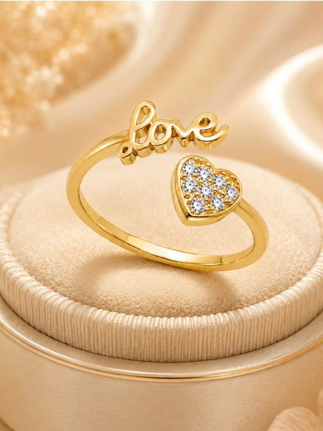 Forevershine Women Gold-Plated Cubic Zirconia Finger Ring