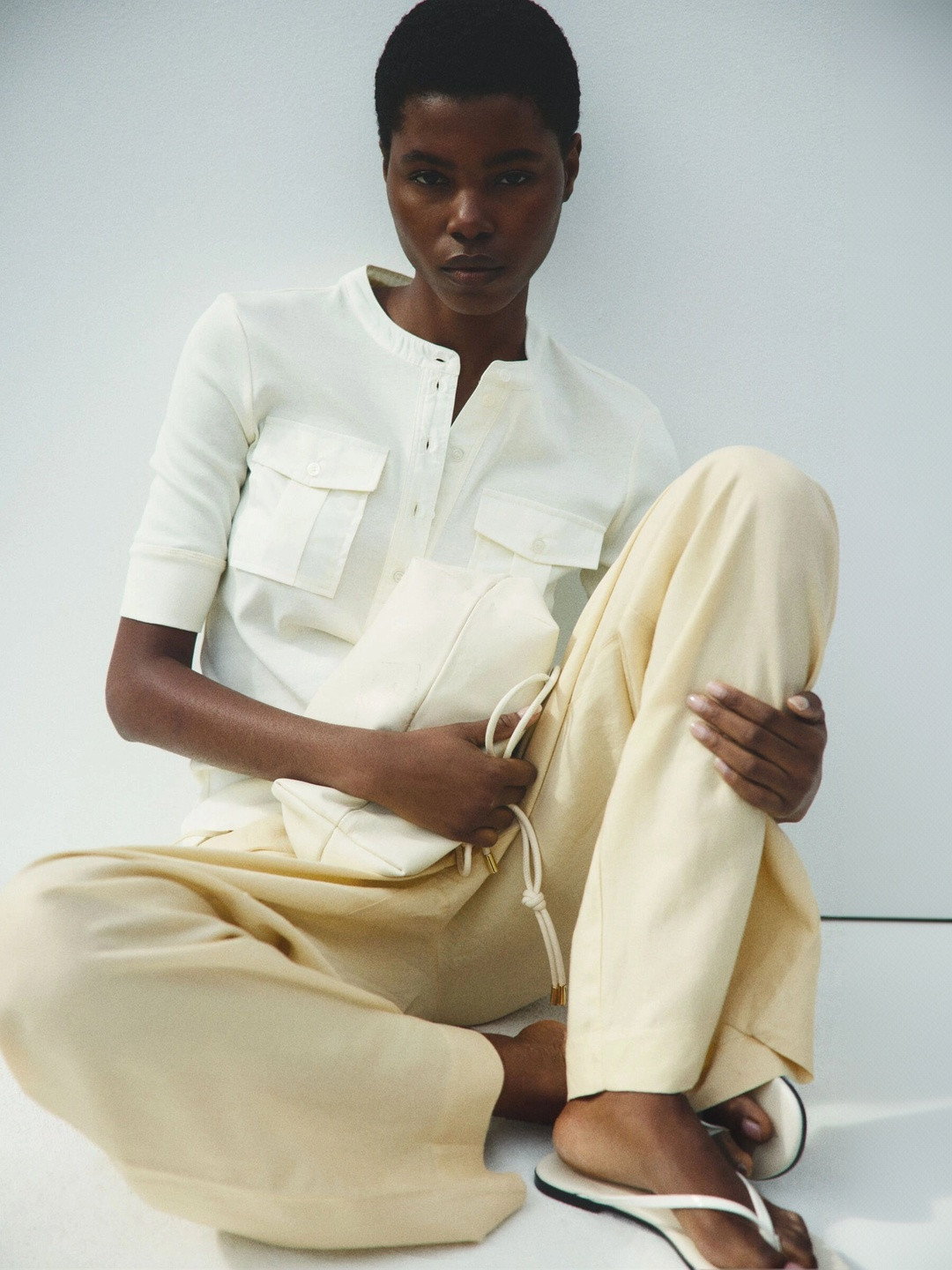 H&M Linen-blend Drawstring Trousers
