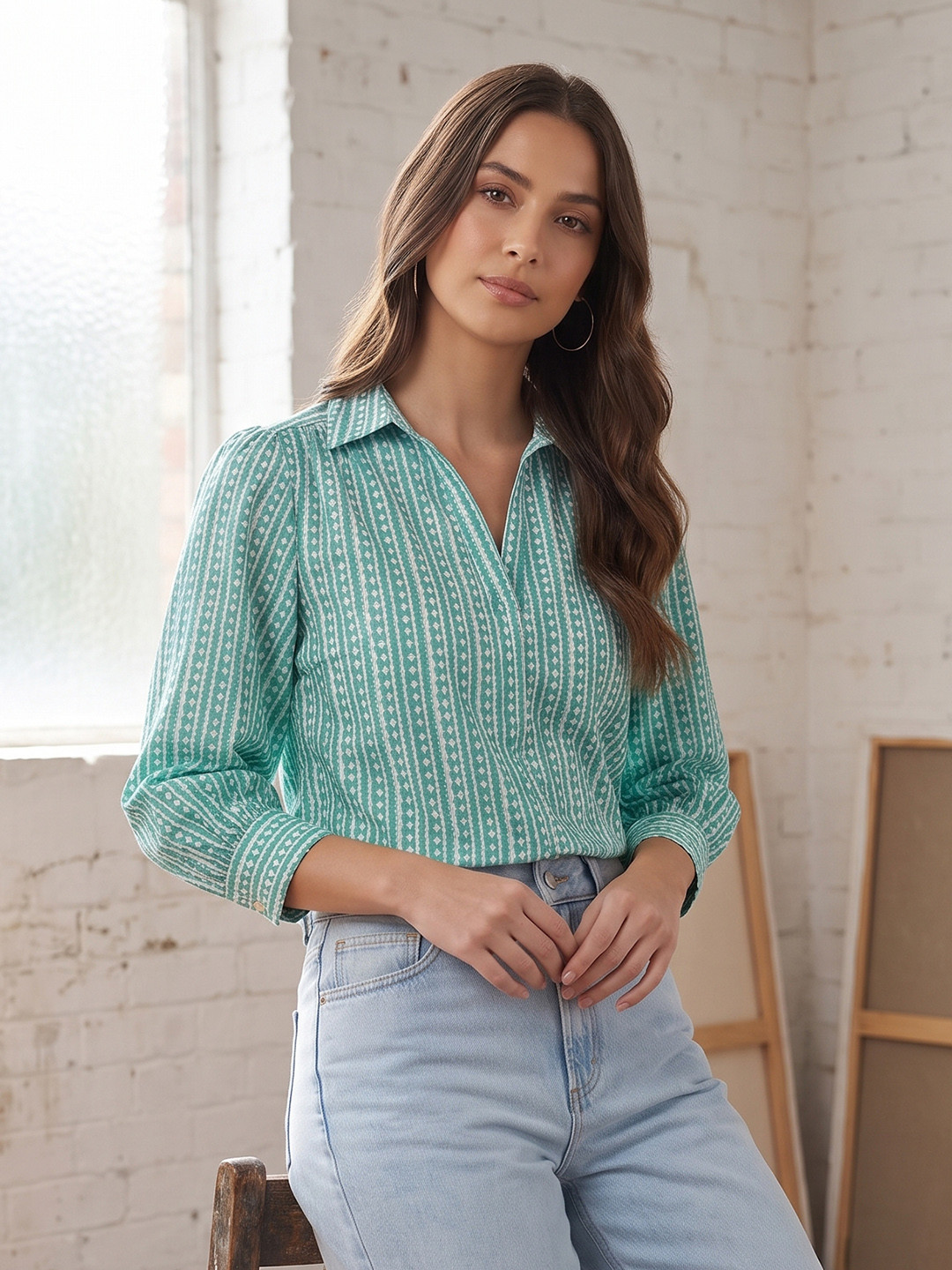 all about you Geometric Printed Top