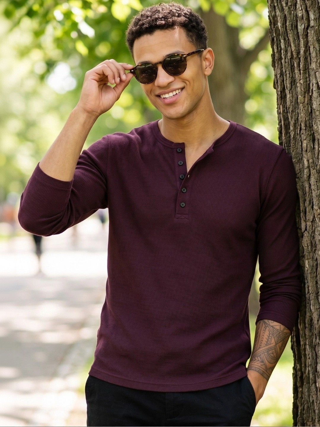 Starvy Men Henley Neck T-shirt