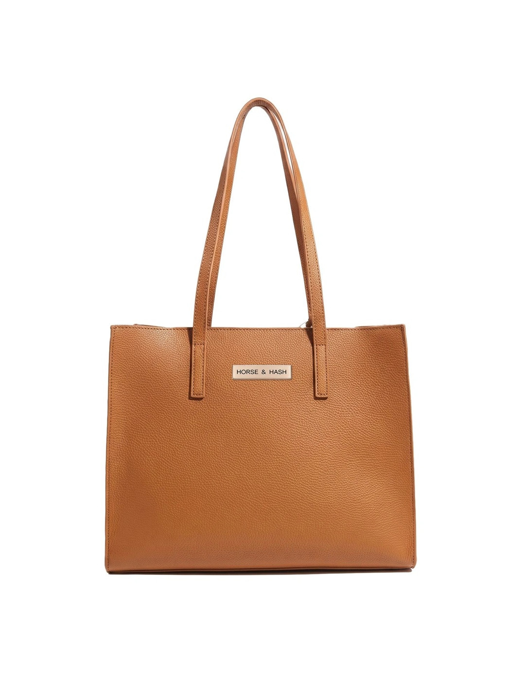 Horse and Hash Textured PU Structured Tote Bag