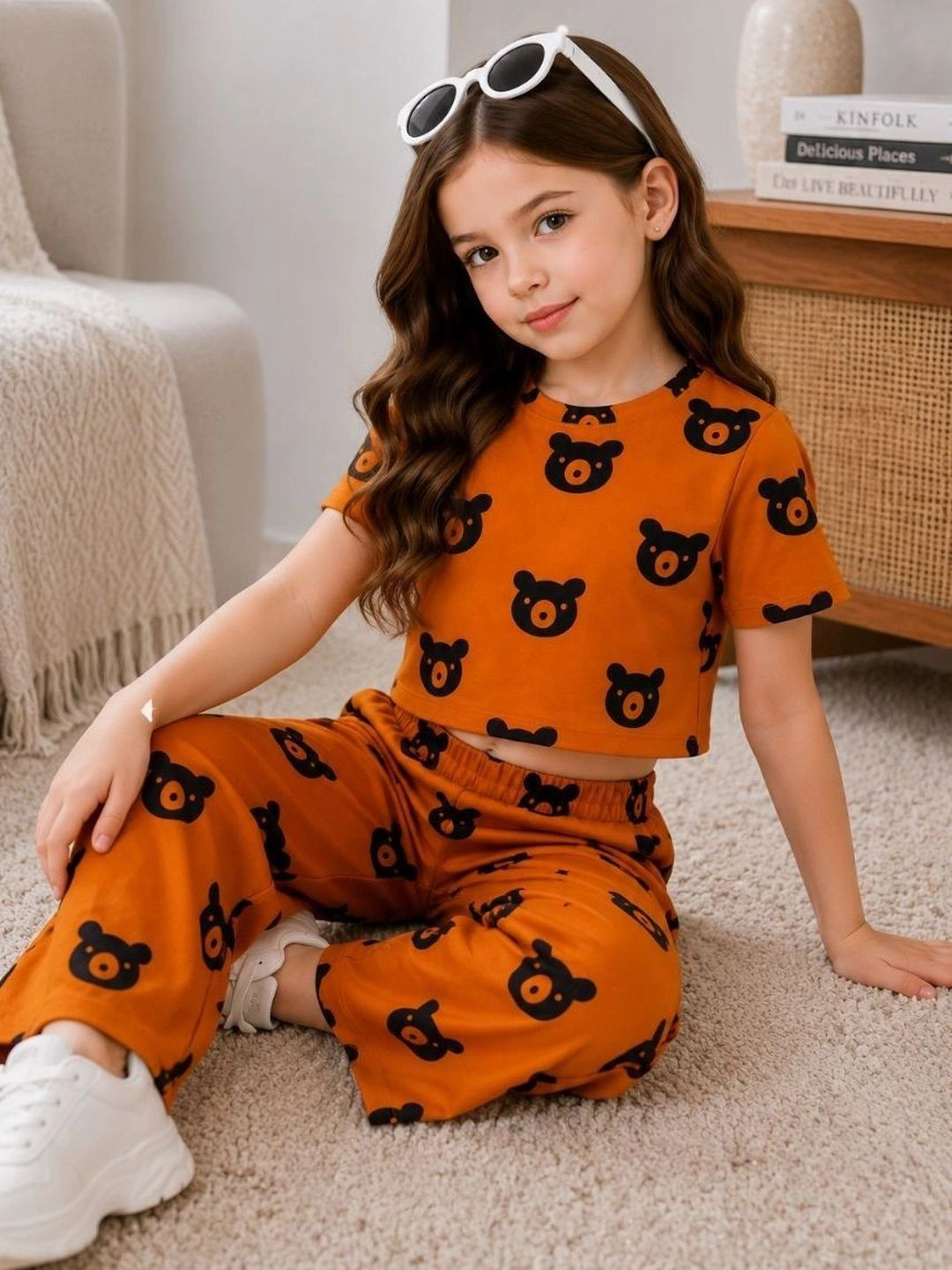 STINITY Cotton Printed T-shirt with Palazzos