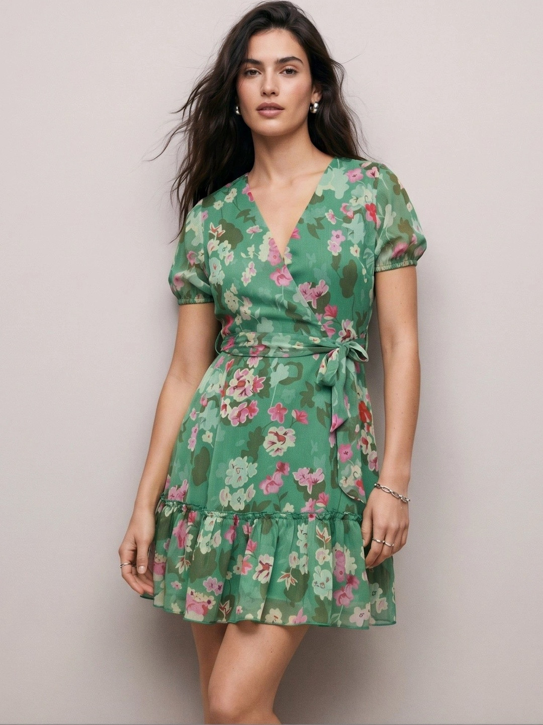Outzidr Floral Print Dress